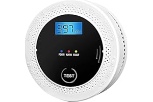 JNHCD Smoke and Carbon Monoxide Detector Powered by Battery with Digital Display, Dual Alarm Sensor of Smoke and CO,Easy to Install