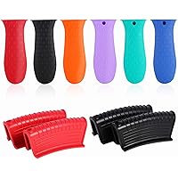 10 Pcs Non-Slip Silicone Hot Handle Holder & Assist Grips, Potholder for Cast Iron Skillets, Heat Resistant Handle Cover…