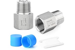 TAISHER 2PCS 304 Stainless Steel 3/8" NPT Male x 3/8" NPT Female Check Valve,Backflow Prevention,One Way Non-Return Check Valve