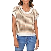 MakeMeChic Women's Striped Knit Vest Tops Short Sleeve Sweater Vest Tank Top