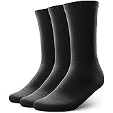 Outway Flagship White Crew Socks, Moisture-Wicking Athletic Calf Socks - 3 Pack