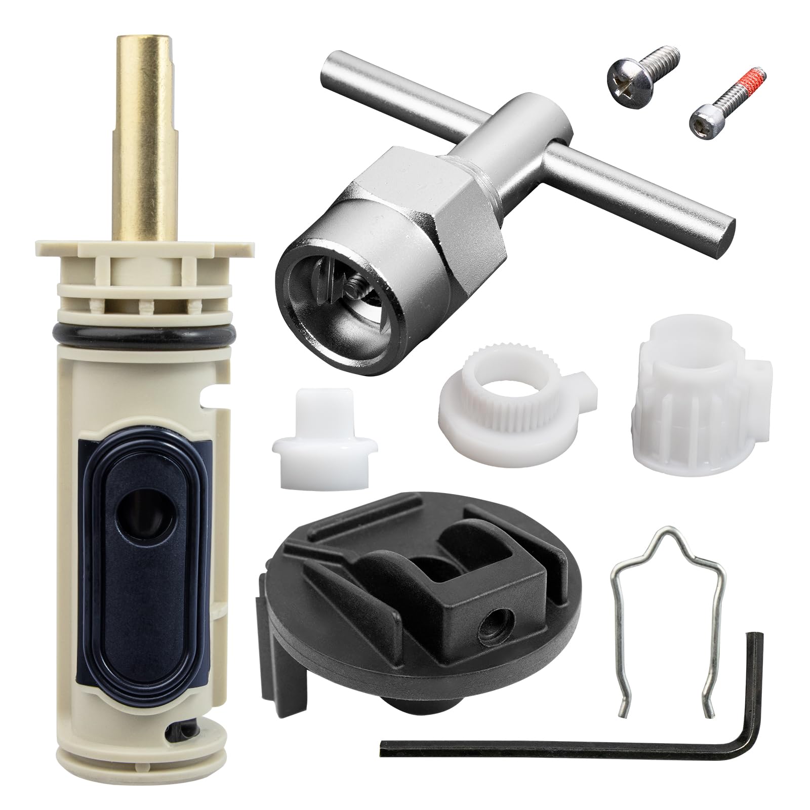 Photo 1 of 1222 Replacement Cartridge Kit with Removal Tool 104421 and Handle Adapter 116653 for Moen, Compatible with One Handle Posi Temp Shower Cartridge Replacement