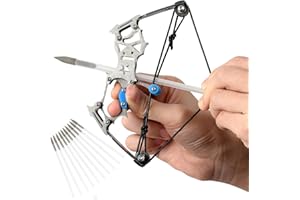 JTXCDFHMJ Mini Bow and Arrow Mini Compound Bow Hunting Games Pocket Bow with Arrows for Hunting Shooting Practice Archery Entertainment Fun
