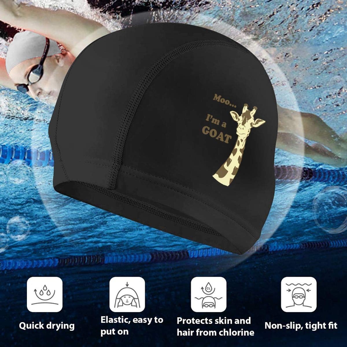 putting a hat on a goat