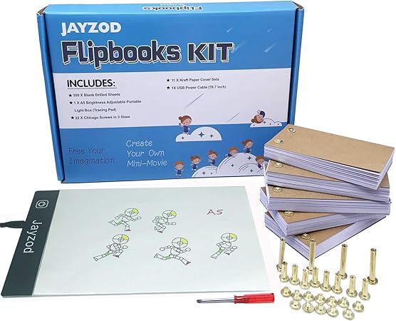 Amazon Com Flip Book Kit Flip Book Paper With Holes A5 Light Box 300 Sheets 600 Pages Animation Paper With Binding Screws For Tracing And Drawing With Adjustable Light Board For Flipbook Creation flip book kit flip book paper with holes a5 light box 300 sheets 600 pages animation paper with binding screws for tracing and drawing with