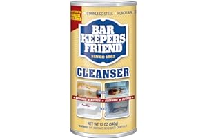 Bar Keepers Friend Powder Cleanser (12 oz - 4-pack) - Multipurpose Cleaner & Stain Remover - Bathroom, Kitchen & Outdoor Use - For Stainless Steel, Aluminum, Brass, Ceramic, Porcelain, Bronze and More