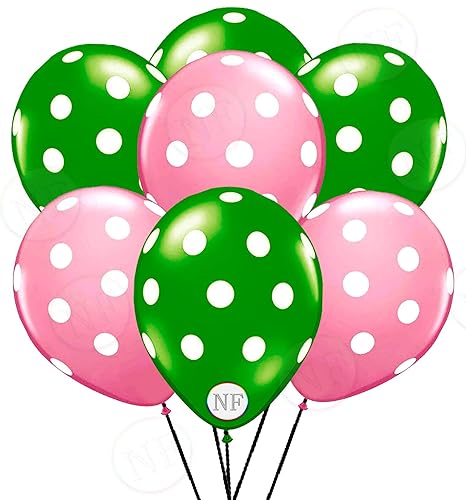 N F Enterprises Beautiful Color Polka Dot Balloons Pink Green In