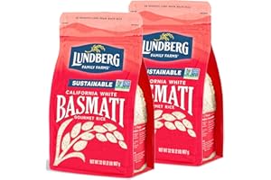 Lundberg Basmati Rice, Long Grain White Rice - Non-Sticky, Fluffy, Nutty, Aromatic Rice, Vegan Food, Healthy Meals, Gluten-Fr