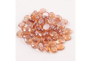 SHINY STONE High Luster Reflective Round Fire Glass Beads,Glass Marbles Pebbles Stones Gravel, Vase Fillers Beads for Aquarium Succulent Garden Decoration,17-19mm(2/3''-3/4''),335g/0.78lbs (Pastel Pink)