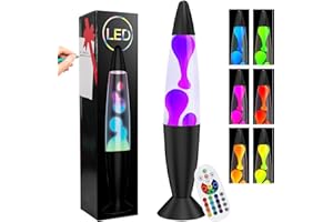 13.5" Liquid Motion Lamp, Led La Lamp for Kids, 17 Color Changing Bubble Motion Lamp Realaxing Table Lamp White Wax White Wat