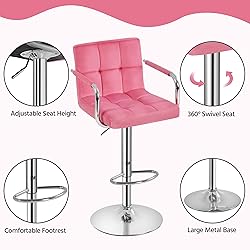 Yaheetech Counter Height Bar Stools Set of 2 Velvet