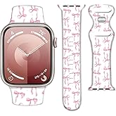 Sport Silicone Band Compatible with Apple Watch Bands 41mm 40mm 38mm Women Men,Soft Wristband Waterproof Replacement Sport Strap for iWatch Bands Series 10 9 8 7 6 5 4 3 2 1 SE Ultra