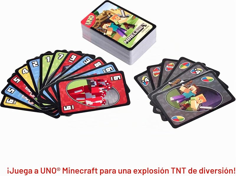 Jogo de Cartas UNO, Presentes para Rapazes, Raparigas e Noites de Jogos em Família, Tema de Videojogos Minecraft, Jogos de Viagem, Storage Tin, HJC88