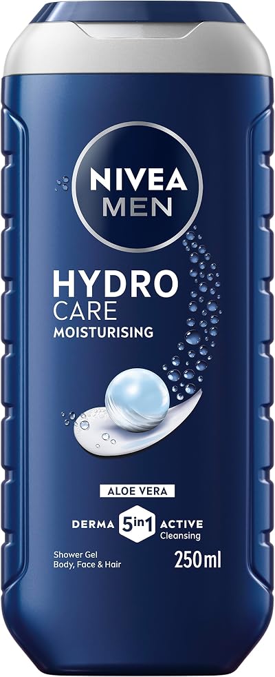 NIVEA MEN Hydrocare Shower Gel 250 ml Aloe Vera Body Wash for Men