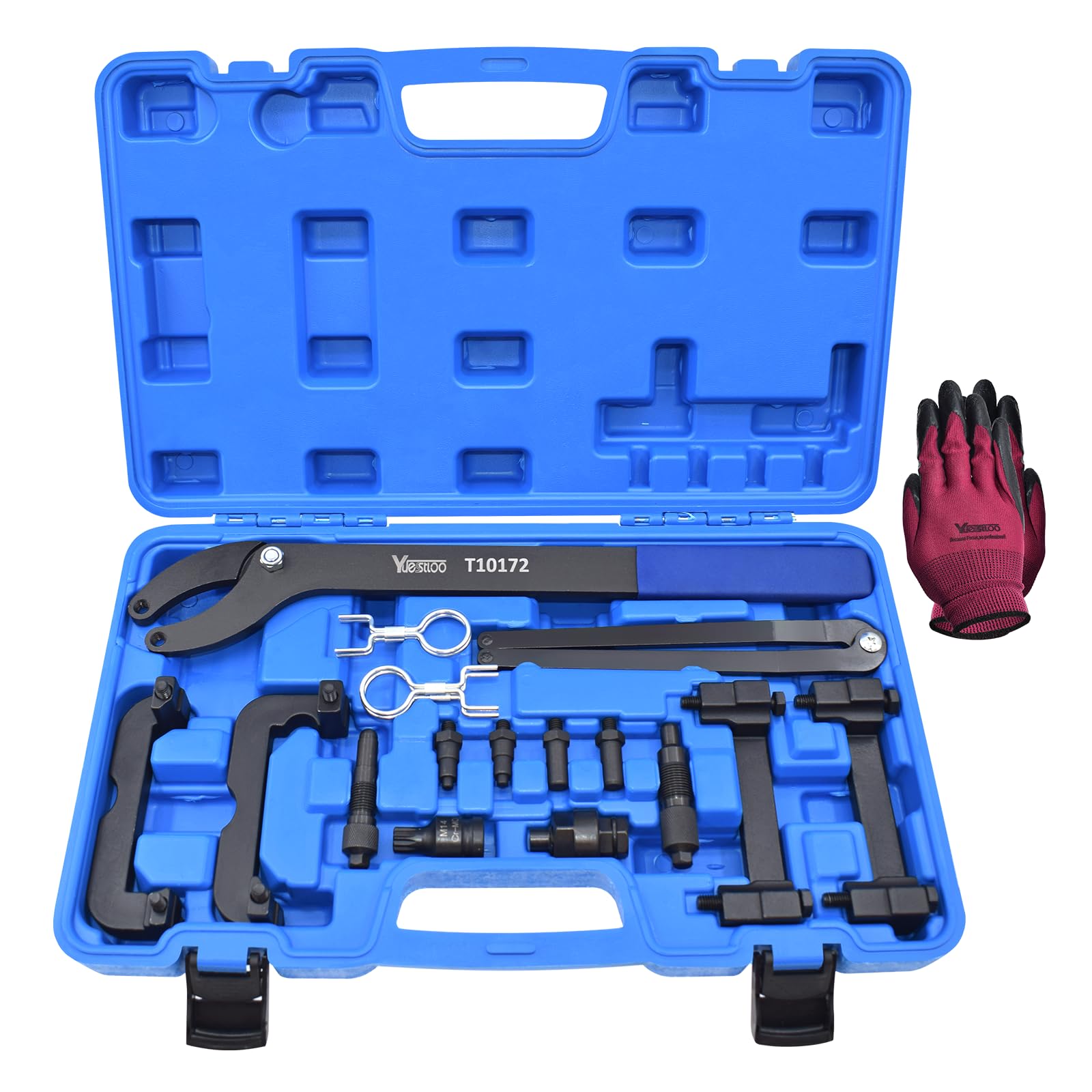 Photo 1 of Yuesstloo Engine Camshaft Locking Timing Tool Kit, Compatible with VW Audi 2.0 2.4 2.5 2.8 3.0T 3.2 4.2 5.0 5.2, Touareg Q7 Porsche 3.0T, A4 A6 A6L A8 Q5 Q7 R8, Replace OEM T40133 T40070 T40058 T10172