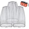Anvin Mosquito Head Mesh Nets Gnat Face Netting for No See Ums Insects Bugs Gnats Biting Midges from Any Outdoor Activities, Works Over Most Hats Comes with Free Stock Pouches (3pcs, Grey)