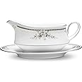 Noritake Sweet Leilani Gravy Boat with Stand White 16 oz