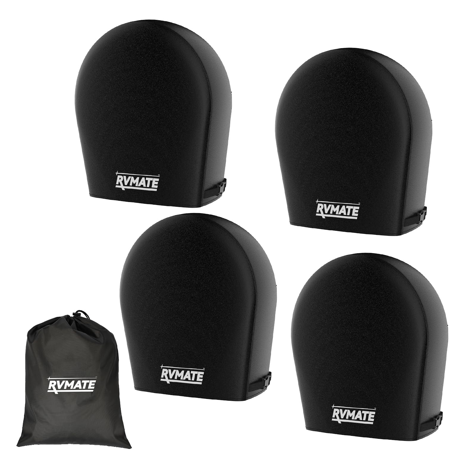 Photo 1 of RVMATE RV Tire Covers, Wheel Cover (4 Pack) Fits 27"-29" Diameter Tires, Waterproof Anti-UV Black Tire Covers RV Accessories for Truck/Trailer/Car