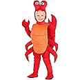 Crab Costume for Toddlers | Crustacean Outfit with Jumpsuit, Animal Hood, Claw Gloves, Shell, and Boot Covers