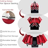 Crystals Tool Box Organiser 3 Level Cantilever with 5 Trays Red Black 47cm view 3