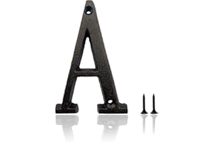 HOMUS 5 Inch House Numbers, Cast Iron House Numbers for Outside, Address Numbers for Houses, Farmhouse, Garage, Shop, Offices, Hotel, LETTER A