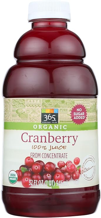 365 Organic everyday value 100% Juice cranberry plastic 32oz (099482420925)