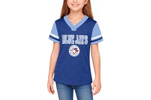 Outerstuff MLB Officially Licensed Youth Girls 7-16 Team Color Baseball Henley Fashion Jersey
