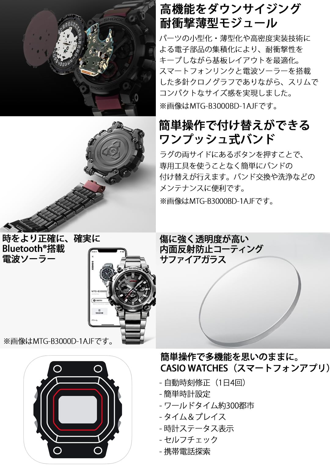 G-SHOCK(ジーショック) Casio MTG-B3000 Layer Composite Band Wristwatch, silver/cold, Layer Composite Band
