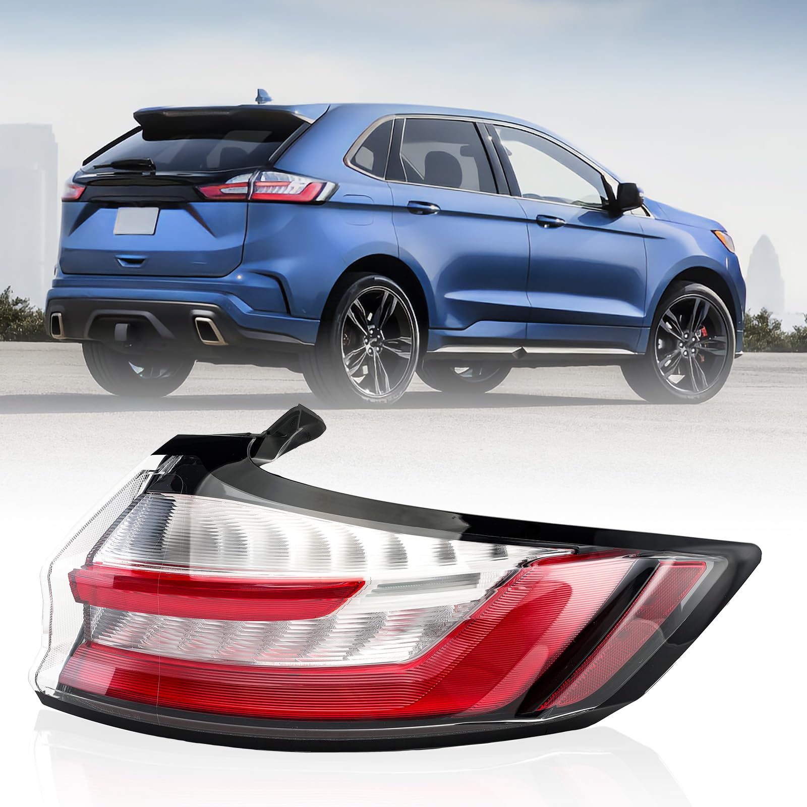 Photo 1 of Clidr LED Tail Light Assembly with DRL Compatible With 2019-2023 Ford Edge ST/ST-Line/Titanium High-end Version Replace KT4Z13404C FO2805126 Right Passenger Side