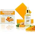 MR.A 2Pcs Turmeric Soap Bar and Turmeric Oil Set for Face & Body, Nautral Ingredients with Vitamin C to Cleanses, Soothing, Hydrating Skin, Turmeric Skin Care Set for All Skin Type