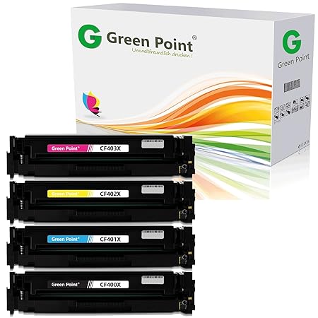 Greenpoint 4 Toner Kompatibel zu HP 201X CF400X CF401X CF402X CF403X Color LaserJet Pro 200 M252dw M277dw M277n M274n Multifu