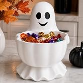 ENJOLLY Halloween Decor Cute Ghost Candy Bowl Durable Resin Snack Holder | Generous capacity for candies & snacks,durable easy-clean resin, versatile for tabletop entryway party