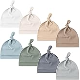 Konssy 8 Pack Baby Newborn Hats Set Knot Beanie Hats Soft for Infant Baby Girls Boys Caps 0-6 Months