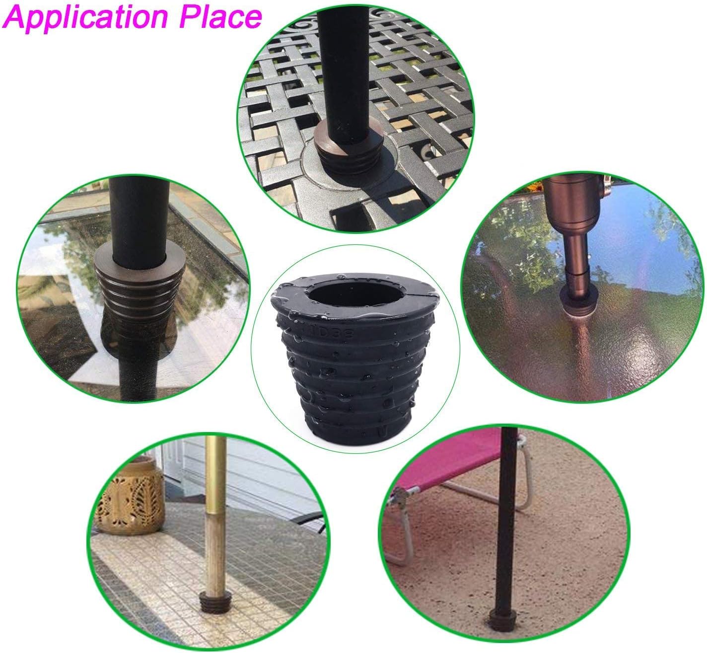 Qiqihome Umbrella Cone Umbrella Wedge Parasol Base Stand Patio Table Hole Ring Plug Brown Parasol Stands Bases