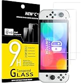 NEW'C for Nintendo Switch OLED Model Screen Protector Tempered Glass | 3 Pack Clear 7 Inches Not compatible with: Nintendo Switch, Nintendo Switch Lite 9H Hardness Scratch Resistant Bubble Free