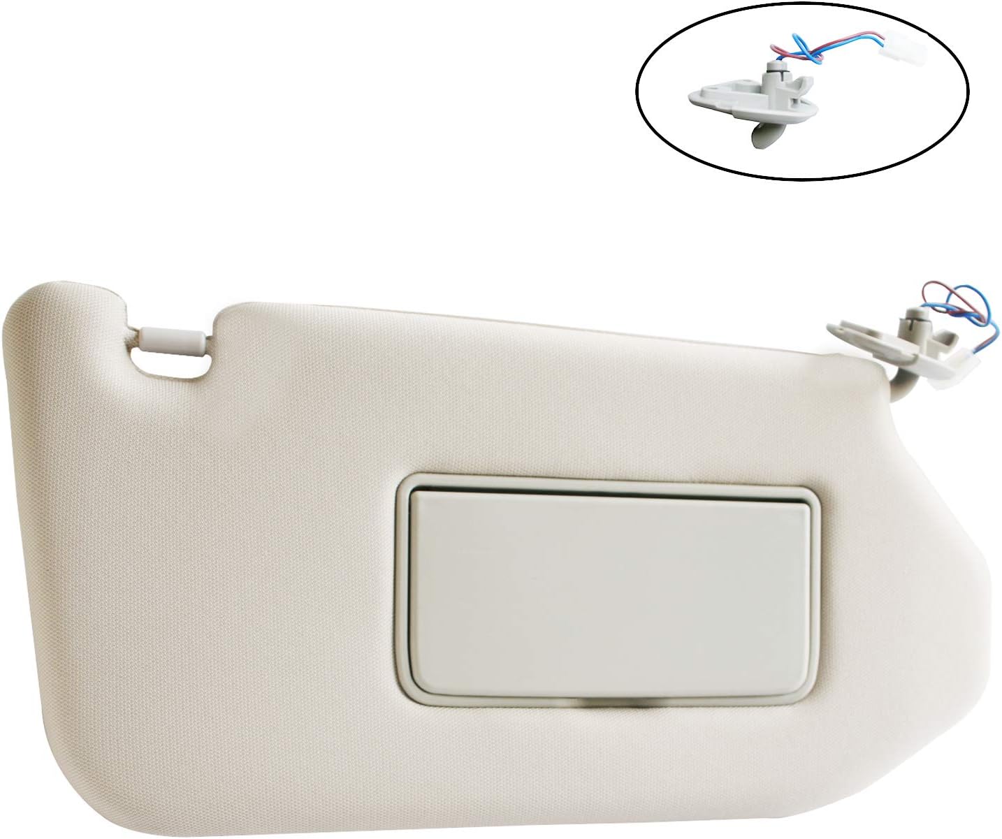 Darwenxy Right Passenger Side Light TAN Sun Visor with Mirror&Lamp for 2013-2018 Pathfinder 2014-2017 Infiniti QX60 JX35 Replaces Part #964009PB0A(R)