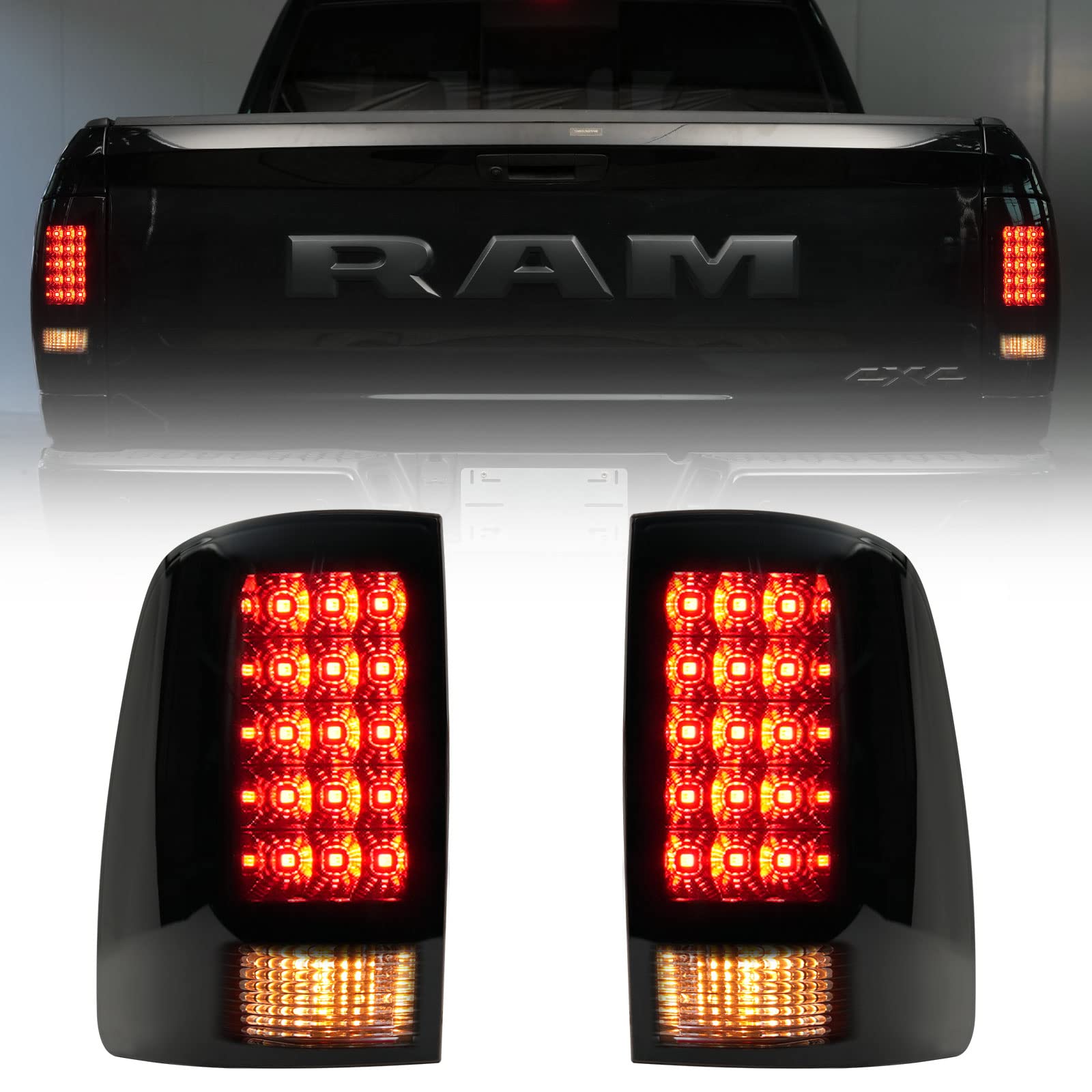 Photo 1 of LitMiRaCle Smoke Lens Tail Light Compatible with Dodge RAM 1500 2009-2018, Brake Light Compatible with Dodge RAM 2500 3500 2010-2018 ??????? ??????? Taillight Models