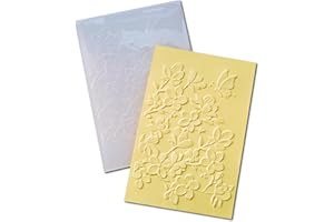 DIYology 3D Flowers and Butterfly Embossing Folders for Card Making, Blooming Flowers Embossing Folder Template for DIY Paper Crafts Scrapbooking Polymer Clay Decoration