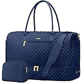 Travel Weekender Bags for Women - Carry on Overnight Bags with Shoe Compartment Duffle Bag with Laptop Pocket Hospital Bag for Labor Delivery Gym Tote Bag with Toiletry Bag Blue
