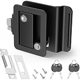 Kohree RV Door Lock Replacement, Black, Zinc Alloy | Paddle Deadbolt, 4 Keys Included, For Trailer Cargo Camper Horse, Plasti