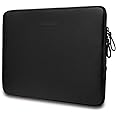 MOSISO Laptop Sleeve Bag 13.3 inch Compatible with MacBook Air/Pro, 13-13.3 inch Notebook, Compatible with MacBook Pro 14 2025-2021 M4 M3 M2 M1, PU Leather Padded Bag Waterproof Case, Black