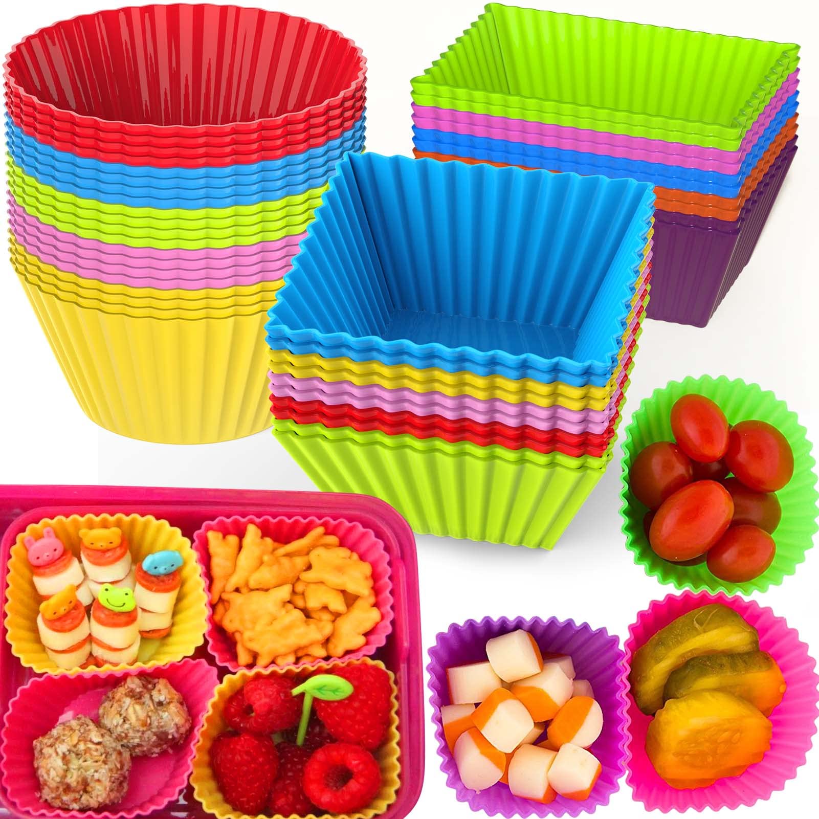 Photo 1 of XANGNIER 40 Pcs Silicone Lunch Box Dividers,Reusable Lunch Bento Box Accessories for Kids,Lunchbox Supplies Accessories,Back to School Lunch Essentials,Silicone Cupcake Liners,Muffin Cups