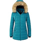 wantdo Women's Warm Winter Coat Heavy Puffer Jacket Parka with Fur Trimmed Hood
