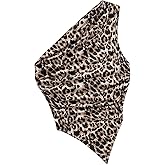 MakeMeChic Women's Floral One Shoulder Tank Top Ruched Asymmetrical Sleeveless Y2k Tops