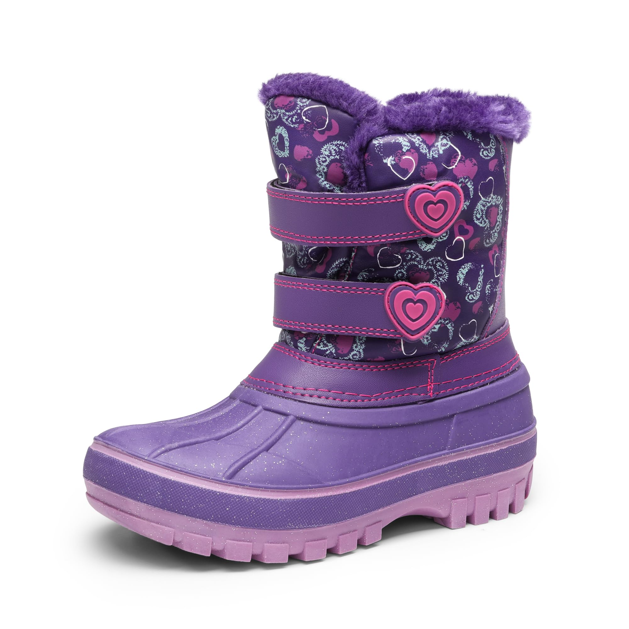 Photo 1 of DREAM PAIRS Boys Girls Snow Boots Water-Resistant Outdoor Sport Warm Cozy Anti-Slip Cute Ankle Winter Shoes for Toddler/Little/Big Kid,Size 10 Toddler,Purple,DUCKO