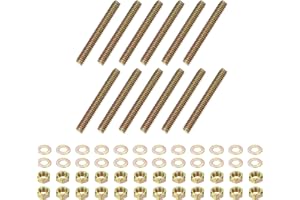 PATIKIL 1/4" x 2" Color Zinc Fully All Thread Rod, 12 Pcs Carbon Steel Long Threaded Screw Stud Bolts for Furniture Garden Mo
