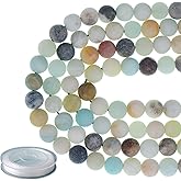 8mm Natural Matte Multi Color Amazonite Round Gemstone 100Pcs Loose Beads for Jewelry Making Bracelet with Stretch Beading Cord LPBeads
