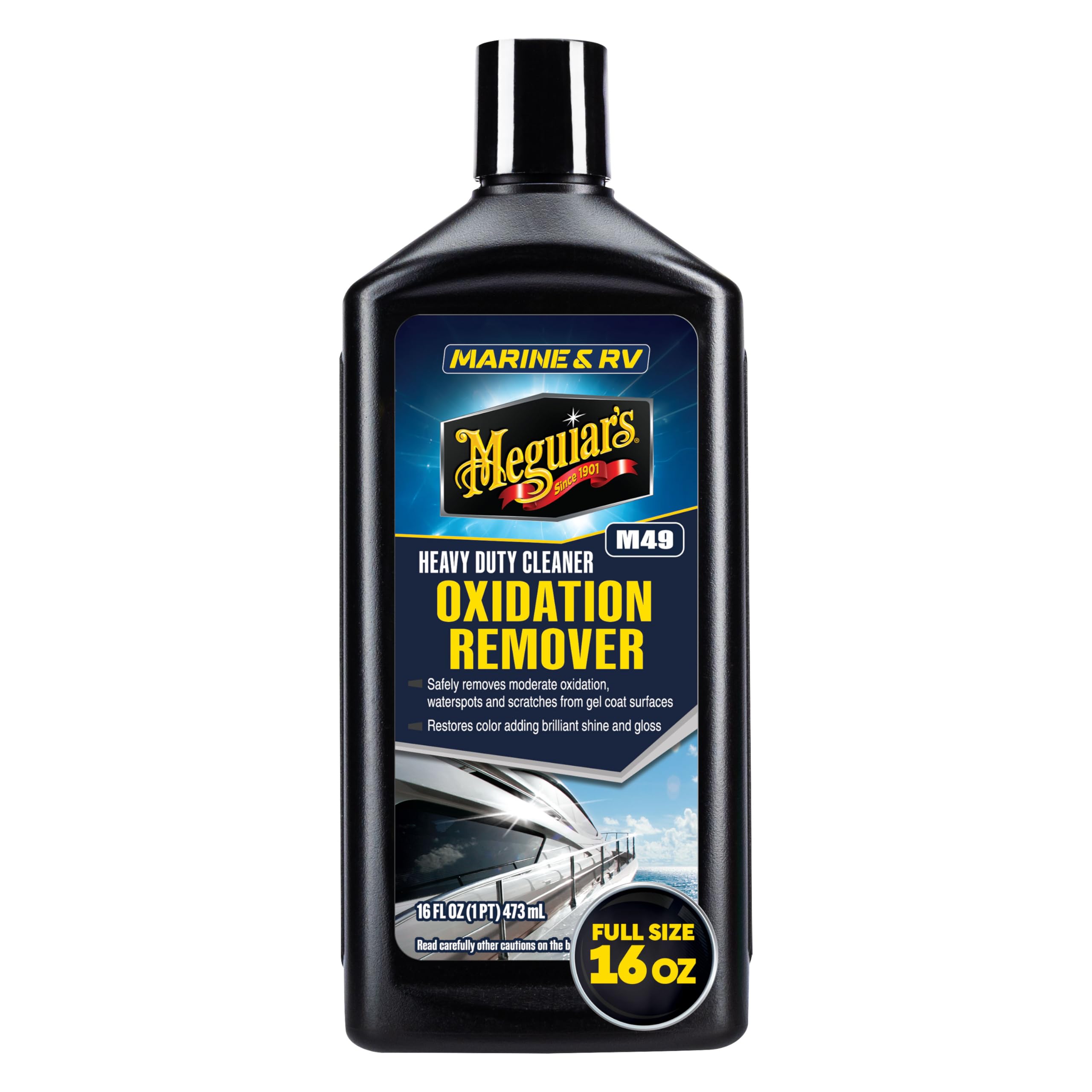 Photo 1 of Meguiar's M4916 Marine/RV Heavy Duty Oxidation Remover, Oxidation, Water Spot, Stain, and Boat Scratch Remover for Vehicles with Gel Coat and Fiberglass Surfaces, 16 Oz - Packaging May Vary
