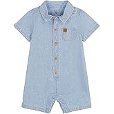 Calvin Klein baby-boys Short Sleeve Woven Romper