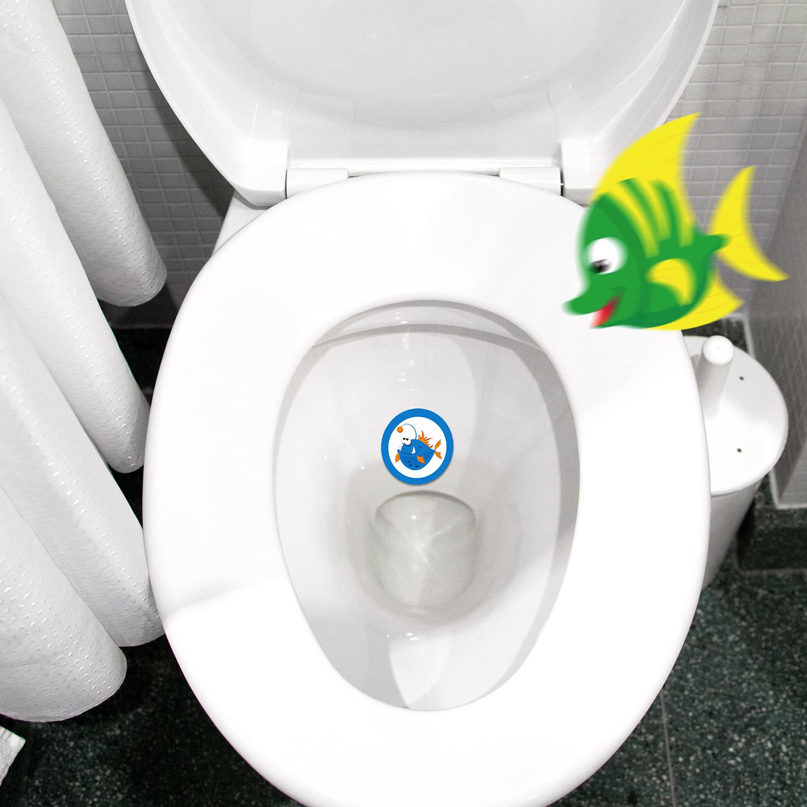 Woanger 240 Pieces Toilet Targets for Boys, Ocean Animals Potty Training Flushable Targets Sea Creatures Potty Training Stickers 2 Inch Pee Stickers Color Changing Pee Signs for Toddler Boys Training
